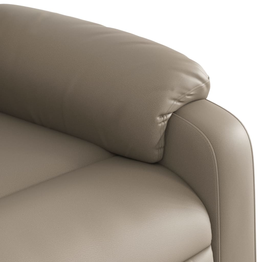Fauteuil verstelbaar elektrisch kunstleer cappuccinokleurig