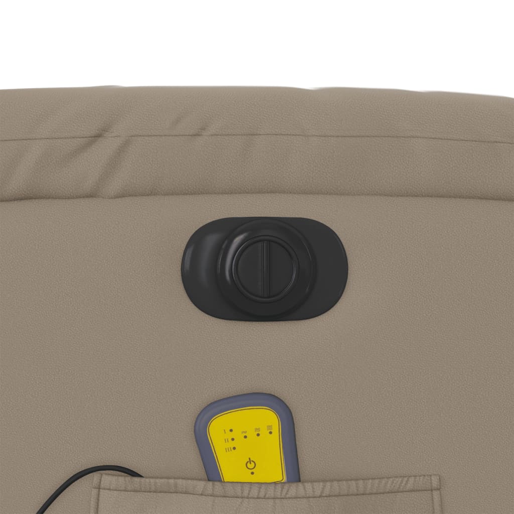 Massagestoel verstelbaar elektrisch kunstleer cappuccinokleurig