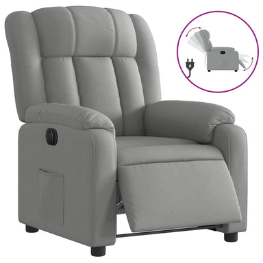 Fauteuil elektrisch verstelbaar stof lichtgrijs