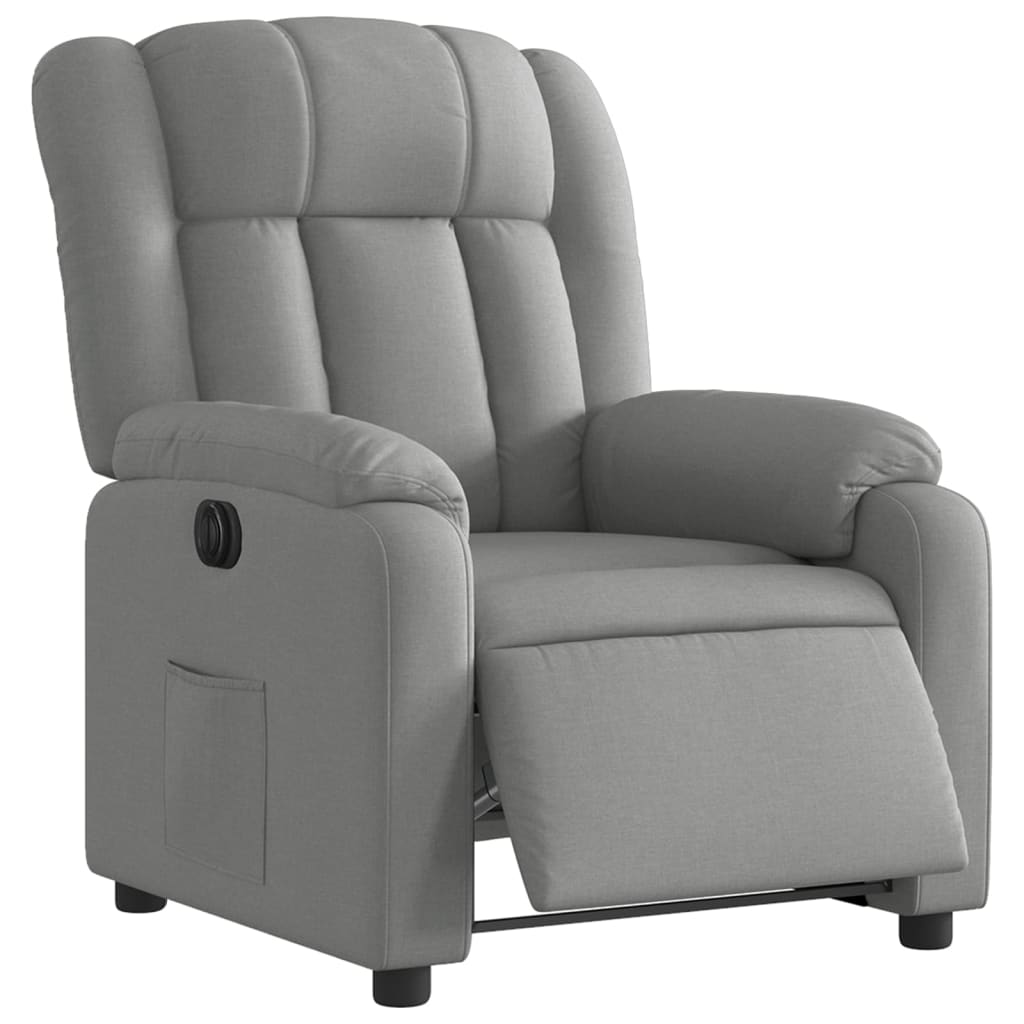 Fauteuil elektrisch verstelbaar stof lichtgrijs