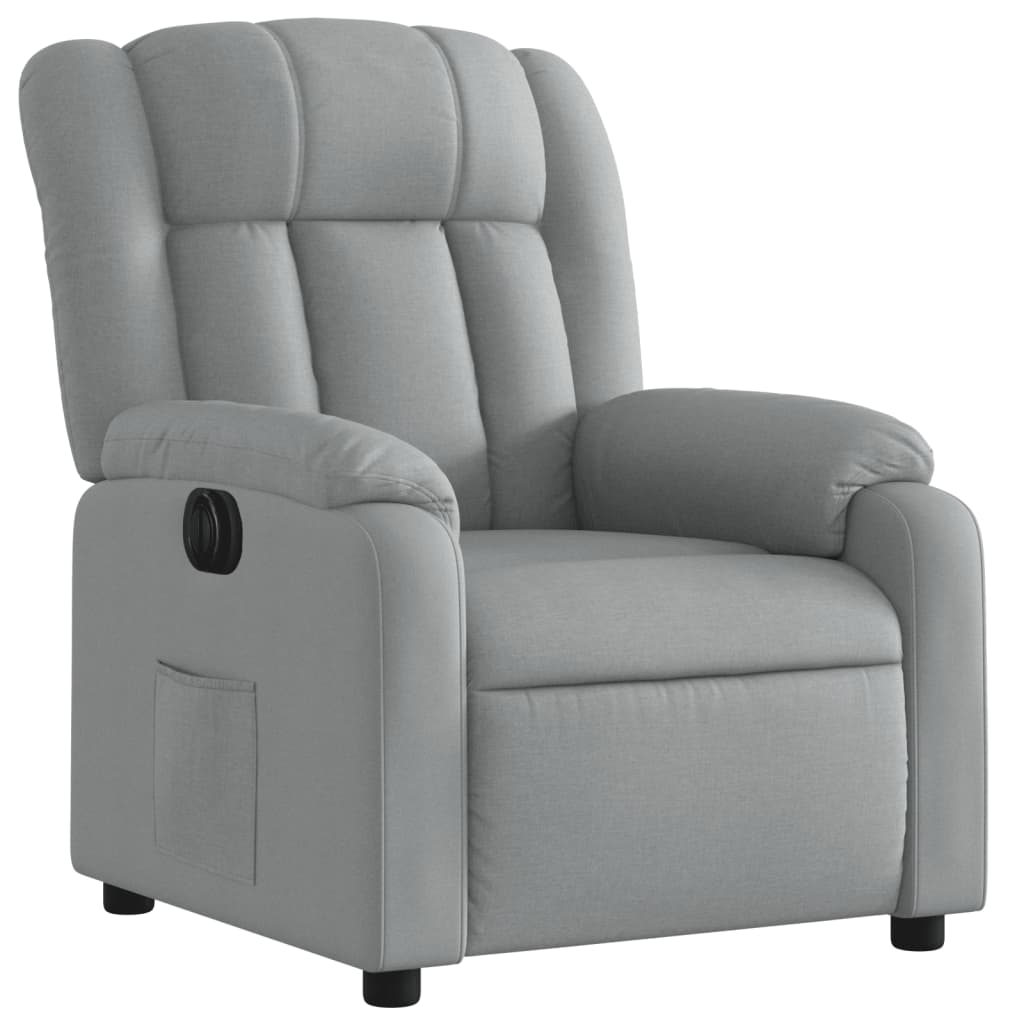 Fauteuil elektrisch verstelbaar stof lichtgrijs