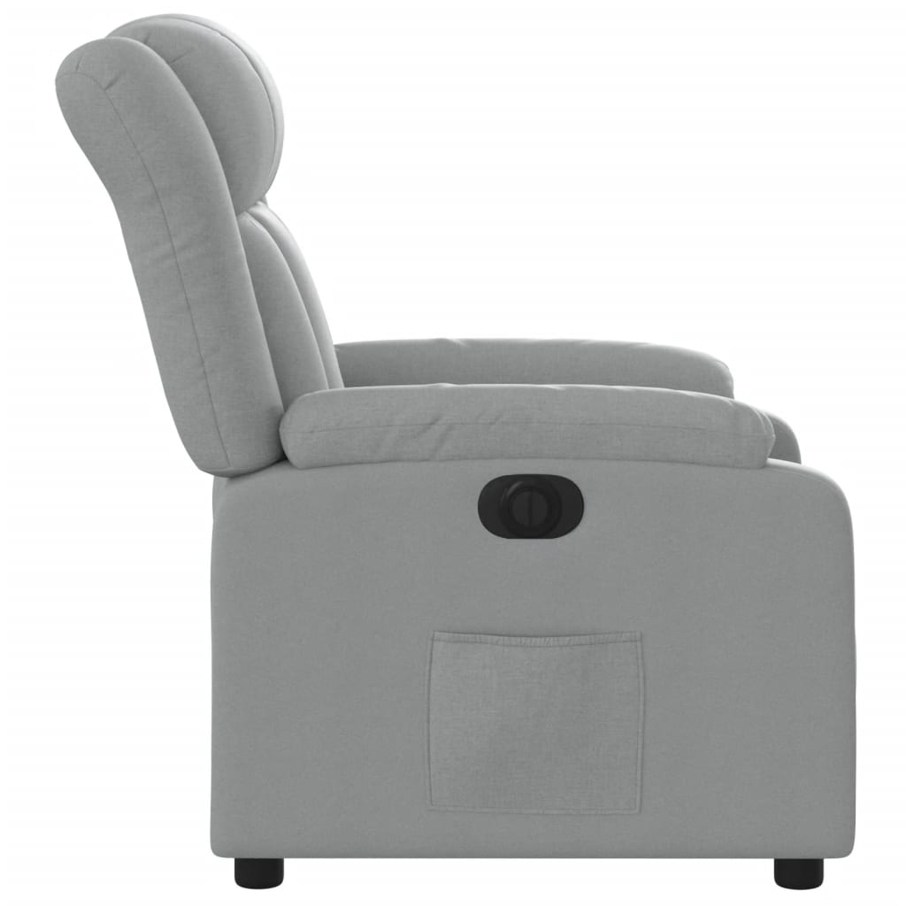 Fauteuil elektrisch verstelbaar stof lichtgrijs