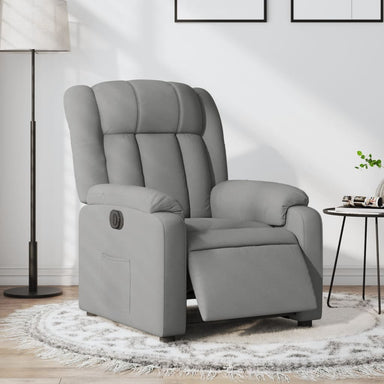 Fauteuil elektrisch verstelbaar stof lichtgrijs