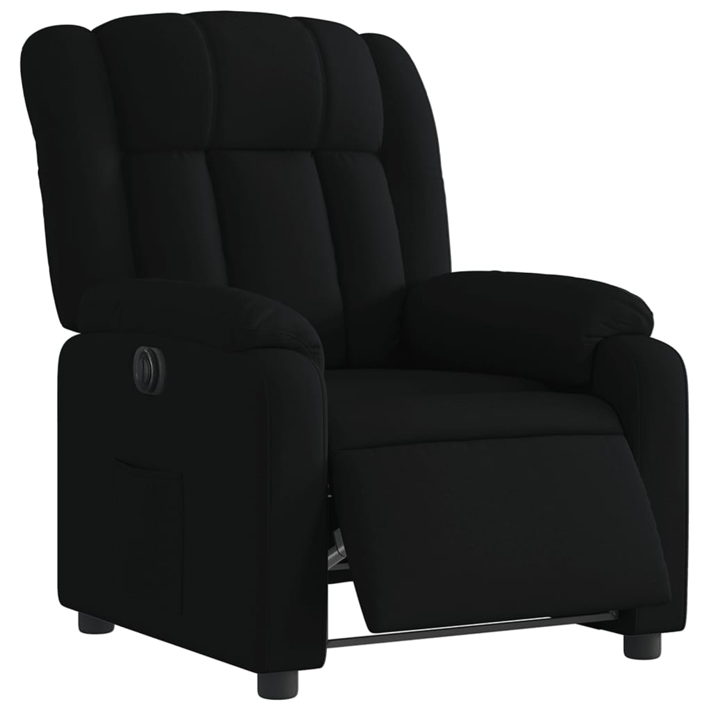 Fauteuil verstelbaar elektrisch stof zwart