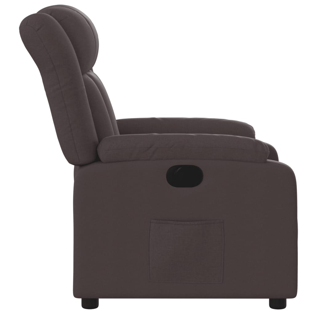 Fauteuil verstelbaar elektrisch stof donkerbruin