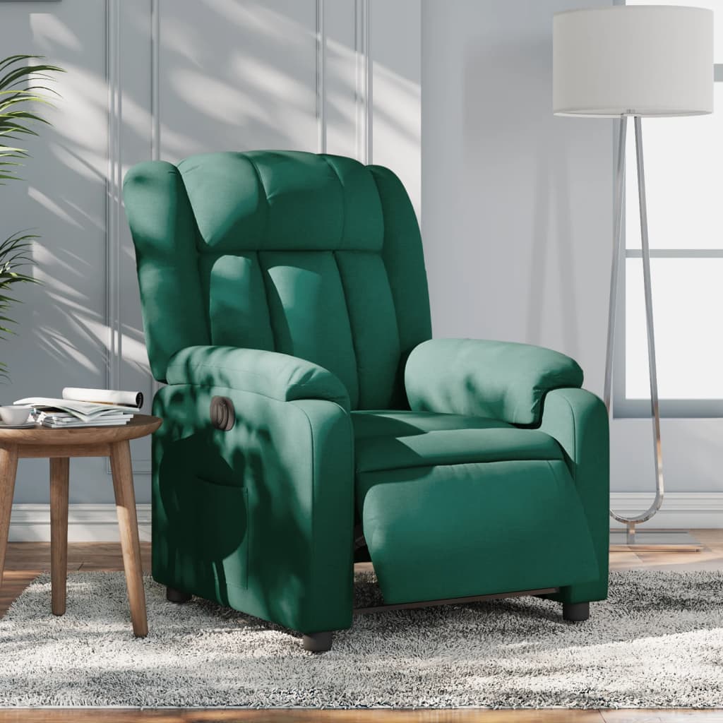 Fauteuil verstelbaar elektrisch stof donkergroen