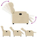 Fauteuil verstelbaar elektrisch stof crèmekleurig