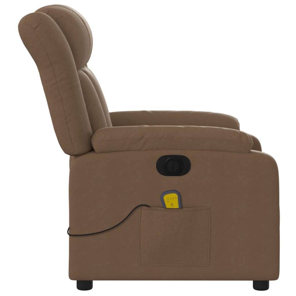 Massagestoel elektrisch verstelbaar stof bruin