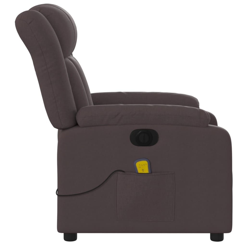 Massagestoel elektrisch verstelbaar stof donkerbruin