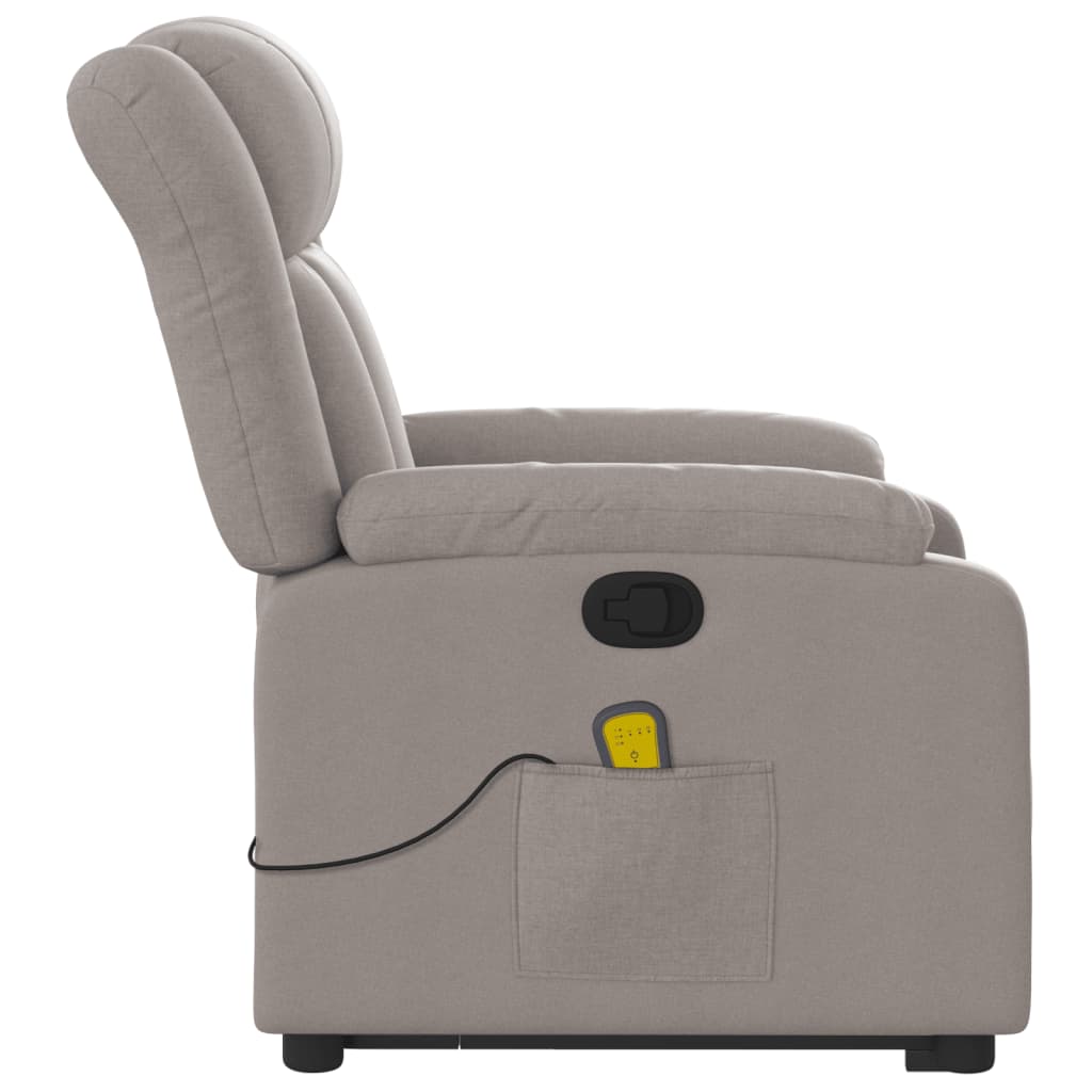 Sta-op-massagestoel verstelbaar stof taupe