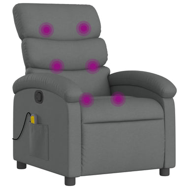 Massagestoel in donkergrijze stof