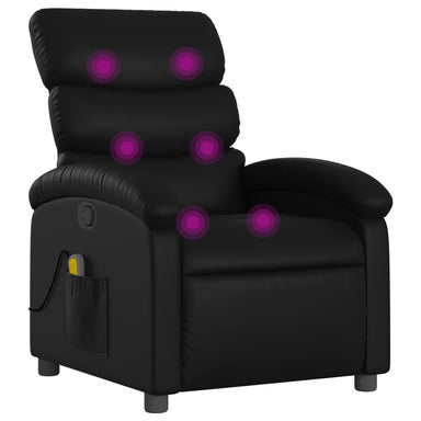 Massagestoel van zwart kunstleer