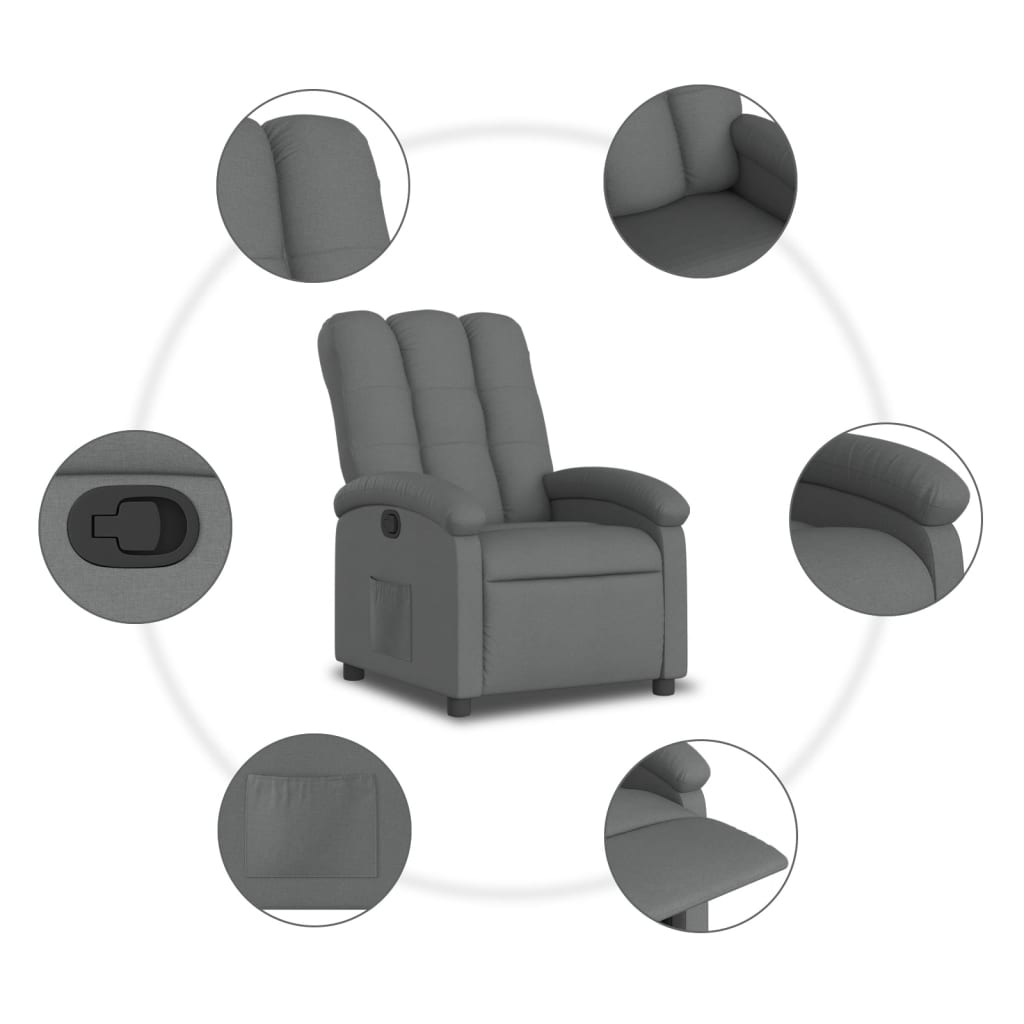 Relaxfauteuil Donkergrijze Stof 1