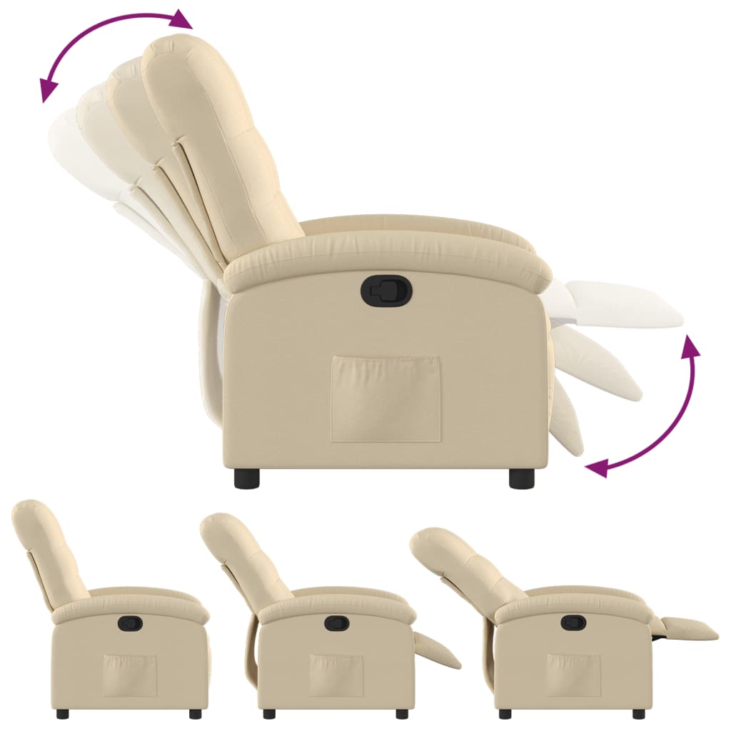 Relaxfauteuil Crème Stof