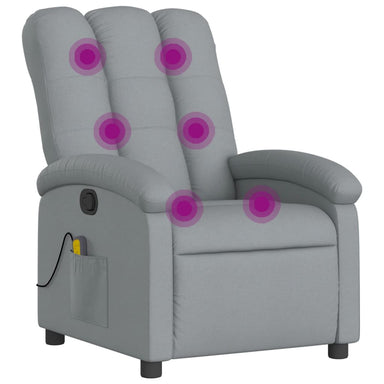 Massagestoel met lichtgrijze stof
