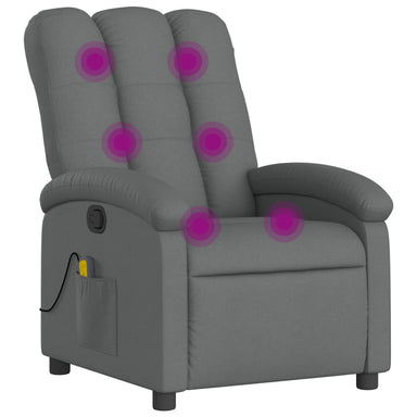 Massagestoel in donkergrijze stof