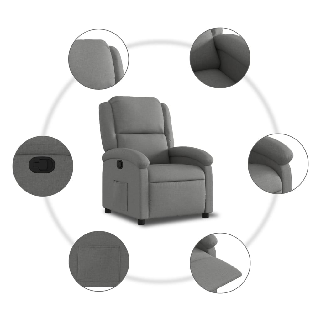 Relaxfauteuil donkergrijze stof
