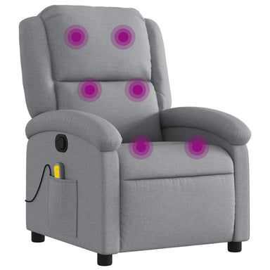 Massagestoel met lichtgrijze stof