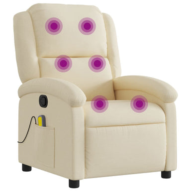 Massagestoel met crèmekleurige stof