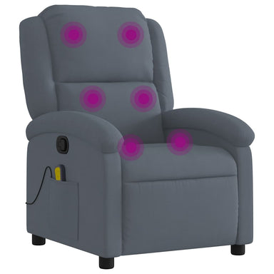 Massagestoel in donkergrijs fluweel