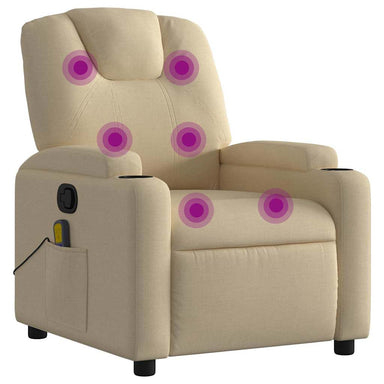 Massagestoel Crème Stof