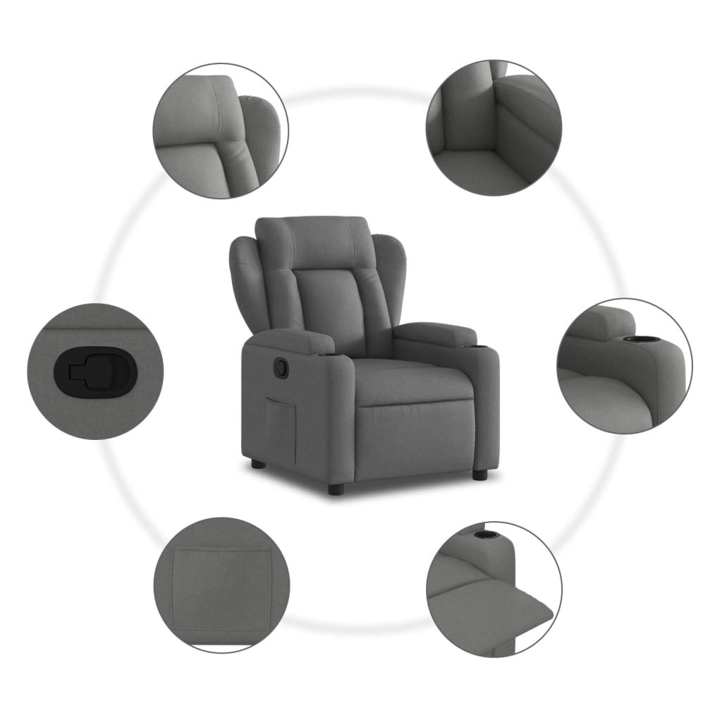 Relaxfauteuil Donkergrijze Stof 1