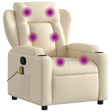 Massagestoel met crèmekleurige stof
