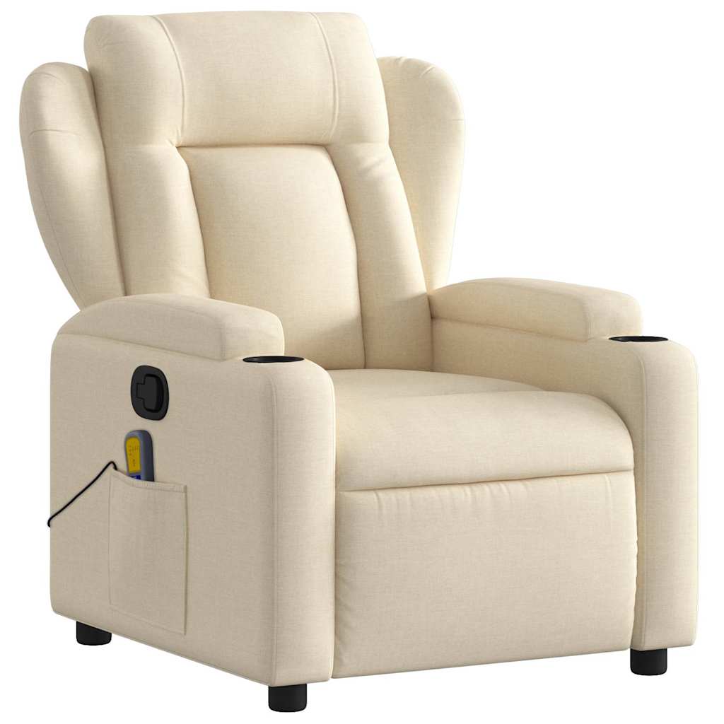 Massagestoel met crèmekleurige stof