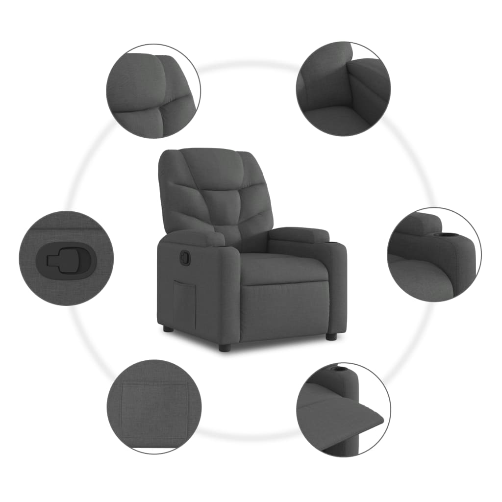 Relaxfauteuil Donkergrijze Stof 1