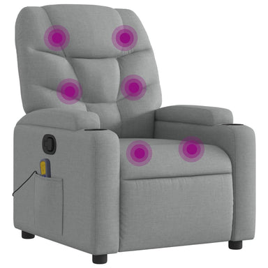 Massagestoel met lichtgrijze stof