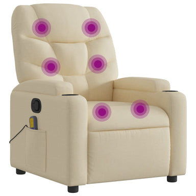 Massagestoel met crèmekleurige stof