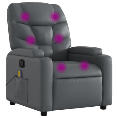 Massagestoel van grijs kunstleer