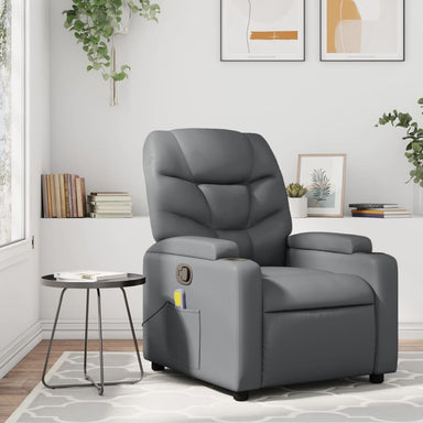 Massagestoel van grijs kunstleer