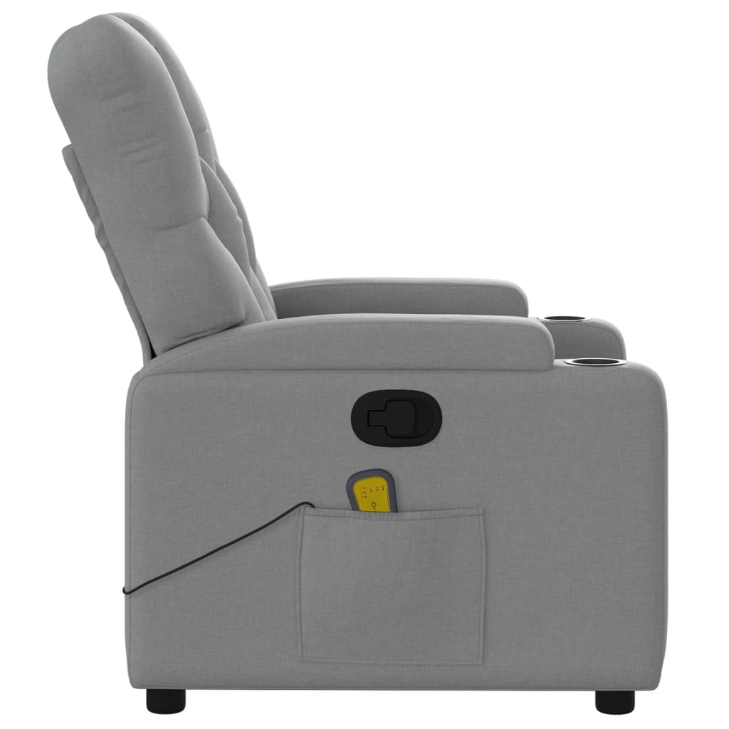 Massagestoel met lichtgrijze stof