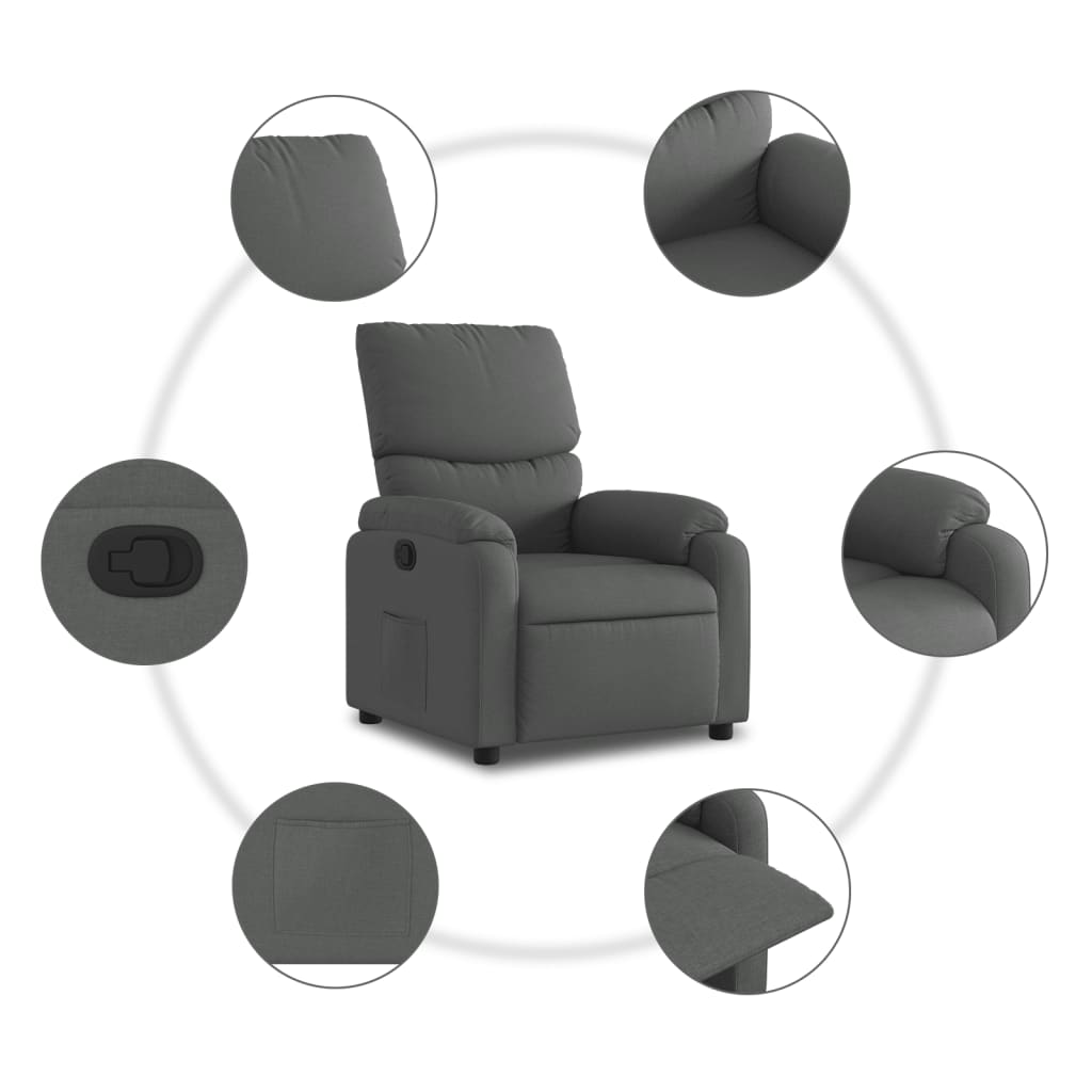 Relaxfauteuil Donkergrijze Stof 1