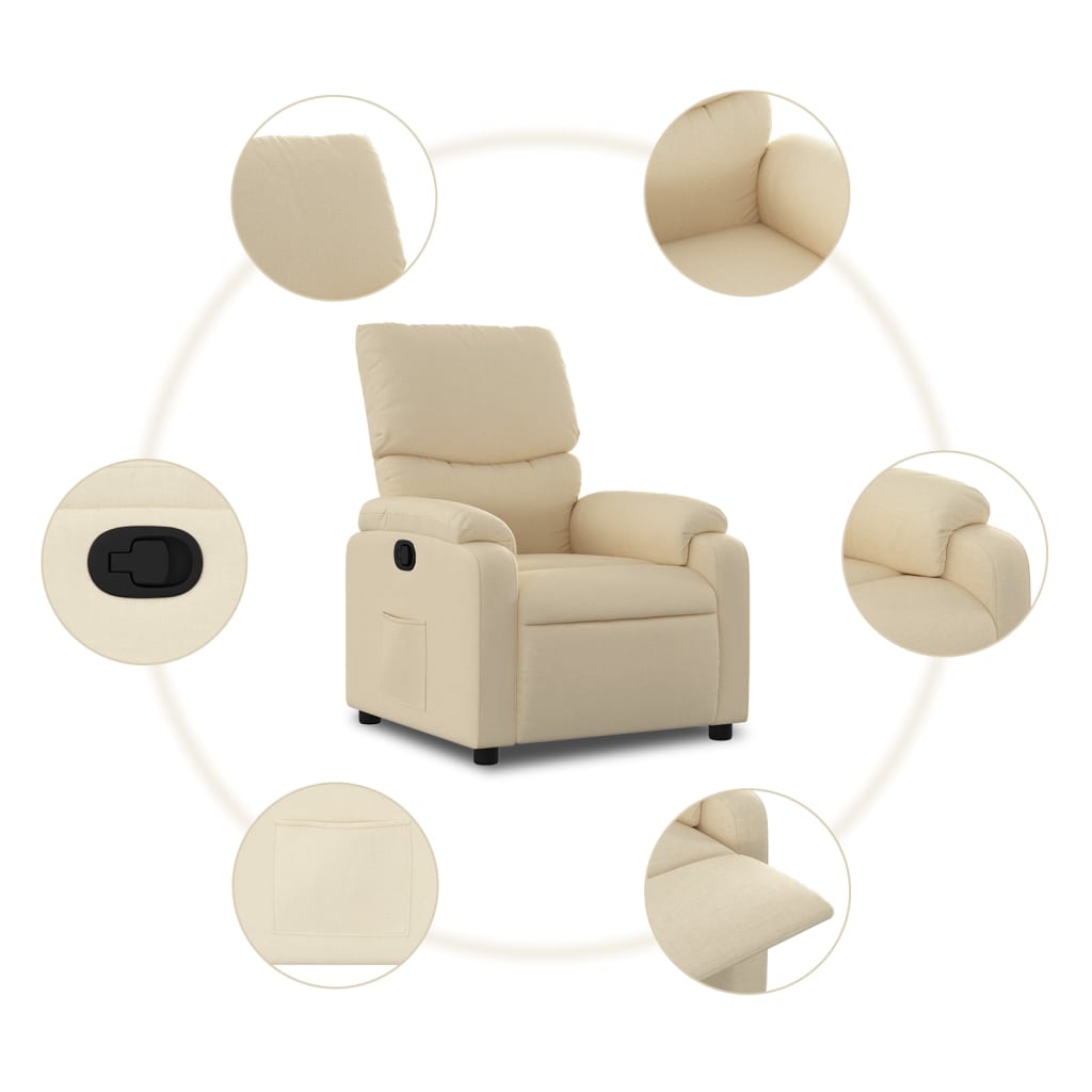 Relaxfauteuil Crème Stof