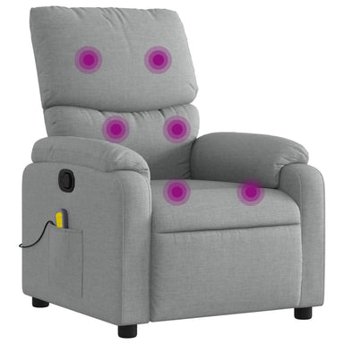 Massagestoel met lichtgrijze stof