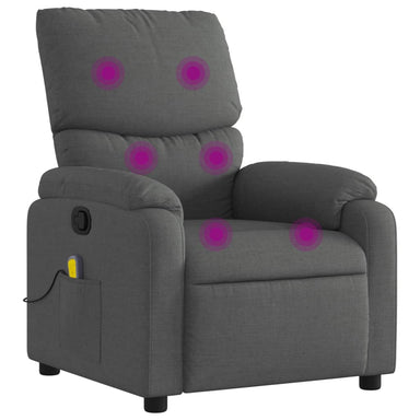 Massagestoel in donkergrijze stof
