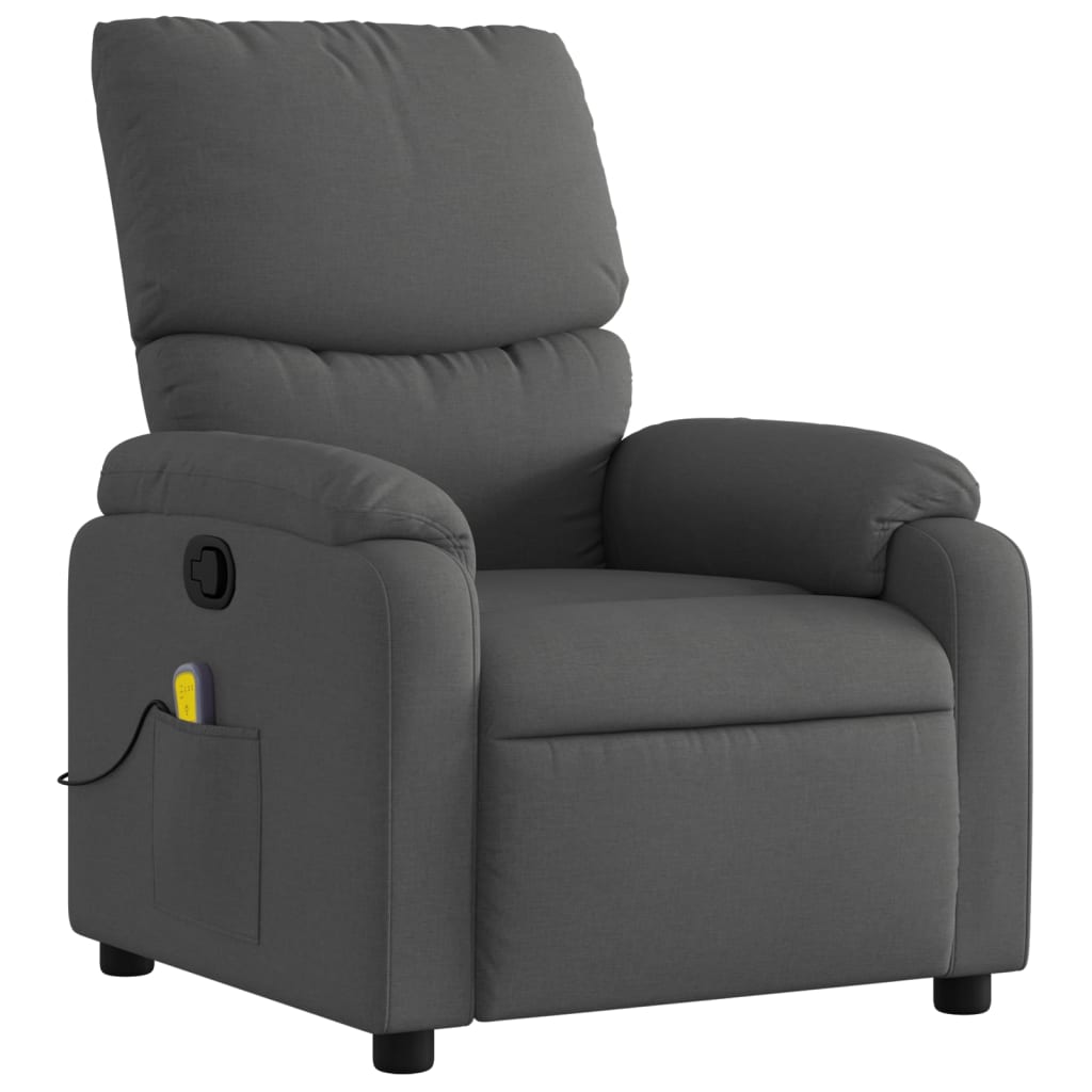 Massagestoel in donkergrijze stof
