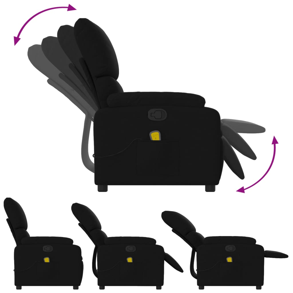 Massagestoel met zwarte stof