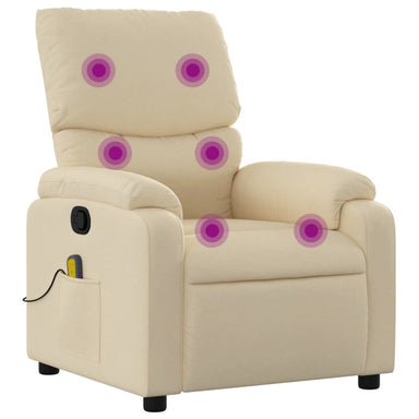 Massagestoel met crèmekleurige stof
