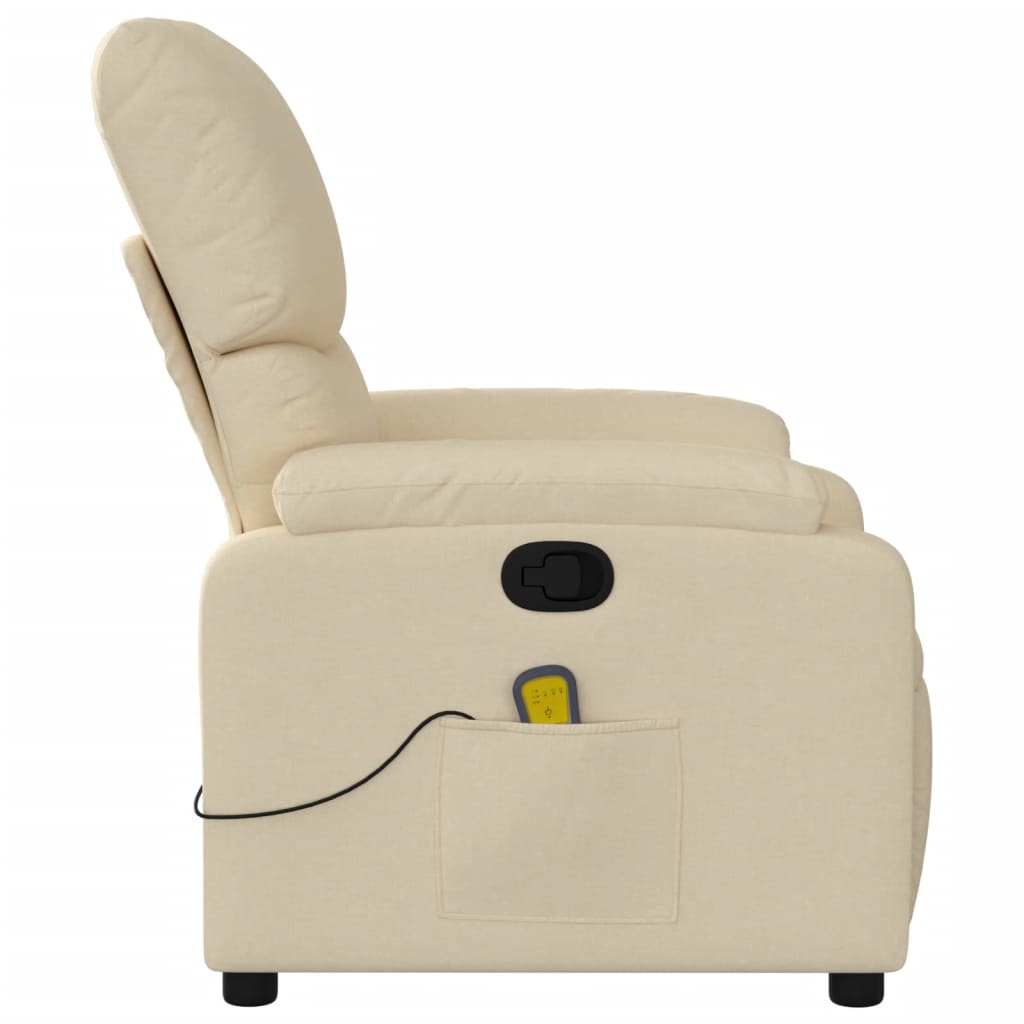 Massagestoel met crèmekleurige stof