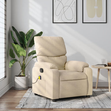 Massagestoel met crèmekleurige stof