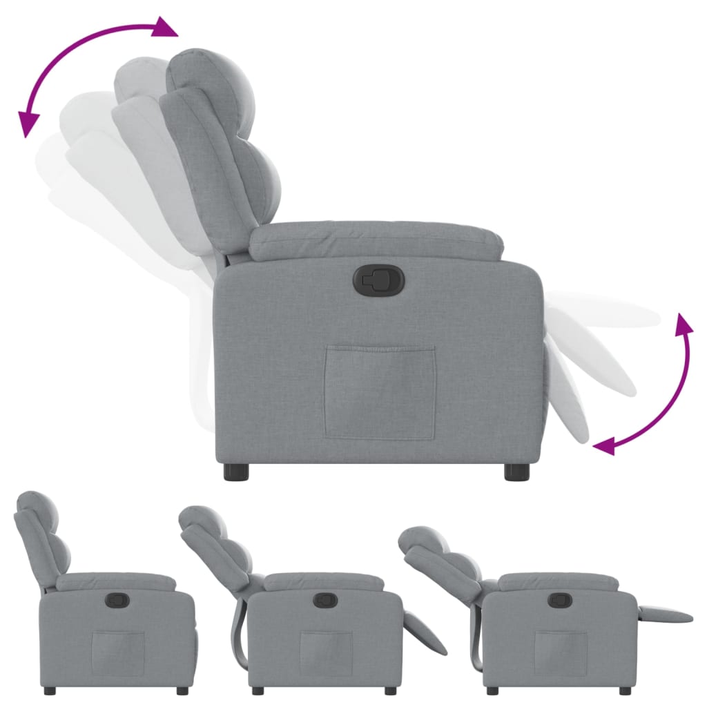 Relaxfauteuil lichtgrijze stof