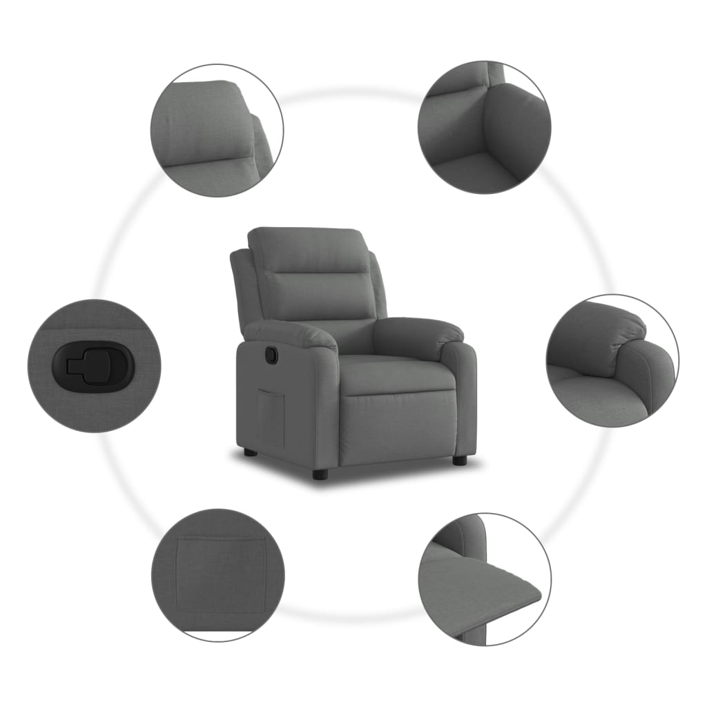 Relaxfauteuil Donkergrijze Stof 1