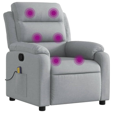 Massagestoel met lichtgrijze stof