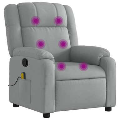 Massagestoel met lichtgrijze stof