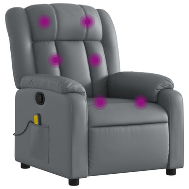 Massagestoel van grijs kunstleer