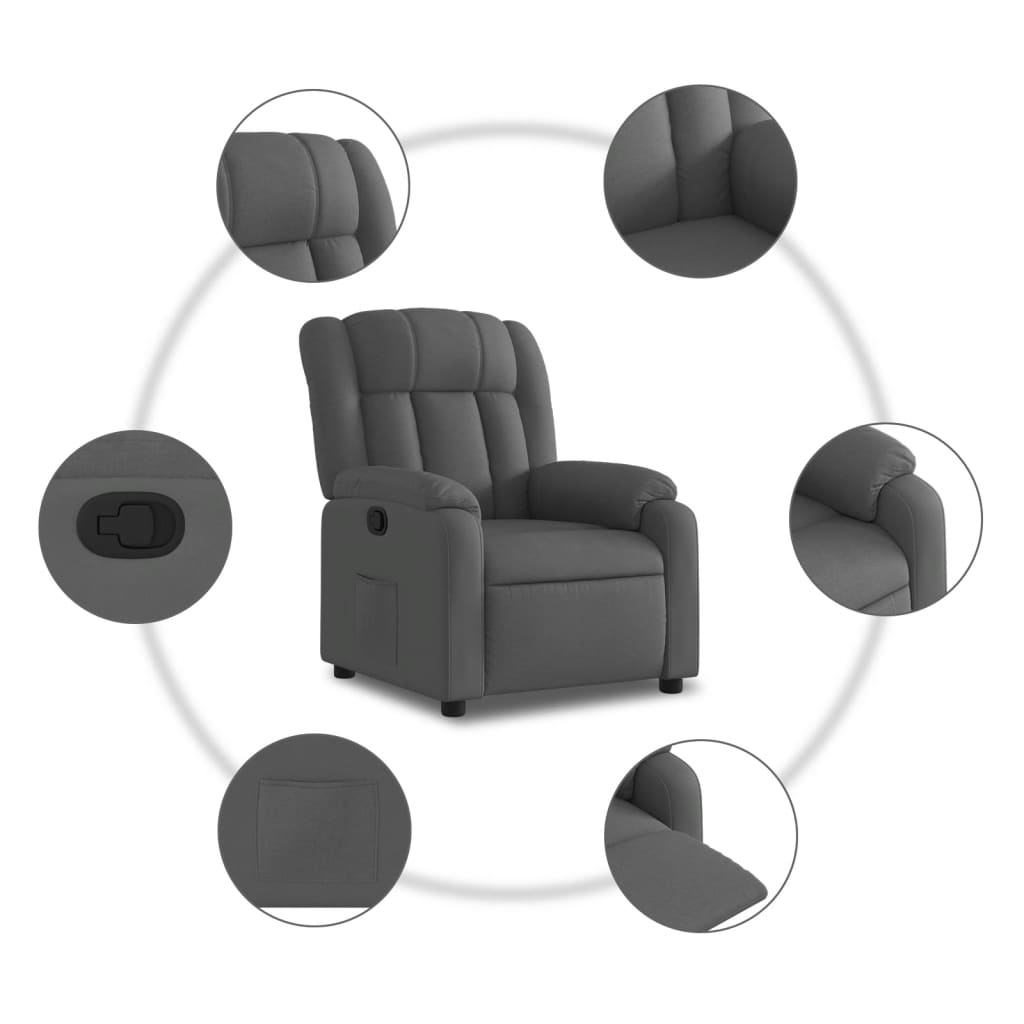 Relaxfauteuil Donkergrijze Stof 1