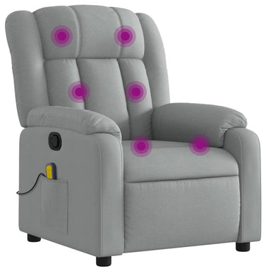Massagestoel met lichtgrijze stof
